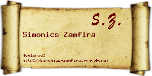 Simonics Zamfira névjegykártya